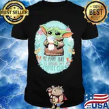 Baby yoda hug Dunkin Donuts my happy place is inside my coffee cup shirt