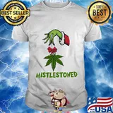 Cannabis mistlestoned santa witch xmas shirt