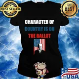 Character Of Country Is On The Ballot Joe Biden American Flag Shirt Ladies tee