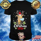 Christmas 2020 Reindeer Wear Mask Matching Pajama T-Shirt