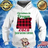 Christmas In Oregon 2020 Quarantine Edition Map Shirt Hoodie