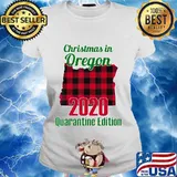 Christmas In Oregon 2020 Quarantine Edition Map Shirt Ladies tee