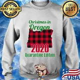 Christmas In Oregon 2020 Quarantine Edition Map Shirt Sweater