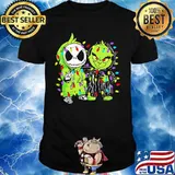 Christmas jack skellington and grinch lights shirt