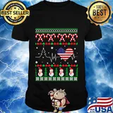 Christmas USA, Heartbeat, Trump 2020 election, flag gift T-Shirt