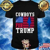 Cowboys For Trump 2020 American flag T-Shirt