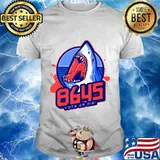Fun 8645 Sports Logo Style w Shark Vote or Die! Halftone T-Shirt
