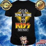 God first family second then kiss music shirt