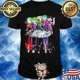 Halloween horror characters chibi water reflection shirt