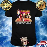 Halloween horror characters drink dunkin donuts you can't sit with us shirt