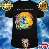 Halloween horror characters riding bus moon shirt