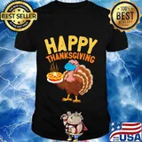 Happy Thanksgiving Funny Turkey Wearing A Face Mask Gift T-Shirt