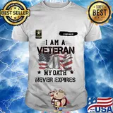 I am a veteran my oath never expires american flag shirt