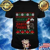 I Believe In Santa Paws Ugly Sweaters Old English Sheepdog Shirt