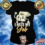 I Hate My Job Sarcastic Toilet Paper Humor Shirt Ladies tee