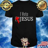 I Vote Jesus Ballot Checked Red Cross Box T-Shirt