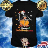 Jack skellington happy hallothanksmas halloween thanksgiving christmas shirt