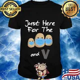 Just Here For The Potatoes Wearing Mask And V Thanksgiving Shirt