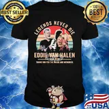 Legends never die eddie van halen 1955 2020 thank for the music and memories signature vintage retro shirt