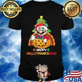 Mario happy hallothanksmas halloween thanksgiving christmas shirt
