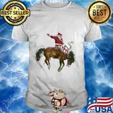 Merry christmas santa claus riding horse shirt