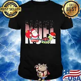 Merry christmas santa claus riding turtle shirt