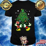 Merry christmas tree mickey mouse and minnie mouse shirt