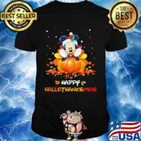 Mickey mouse happy hallothanksmas halloween thanksgiving christmas shirt