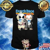 Nightmare and IT hug Dutch Bros coffee Halloween shirt