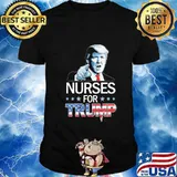 Nurses for donald trump american flag shirt
