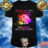 Pink floyd band we're just two lost souls swimming in a fish bowl moon shirt