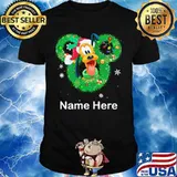 Pluto dog mickey mouse name here christmas shirt