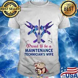 Proud to be a maintenance technician's wife hologram shirt