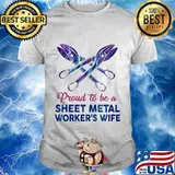 Proud to be a sheet metal worker's wife hologram shirt