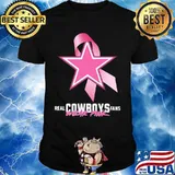 Real Cowboys fans wear pink cancer awareness shirt