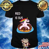 Red is sus unicorn among donuts us and a rainbow imposter shirt