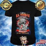 Skull i am a u.s. veteran i would put the uniform back on if america needed me i may be older move slower but my skills still remain fire shirt