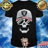 Skull oklahoma raiders logo american flag shirt