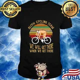 Sloth cycling team we will get there when we get there line vintage retro shirt
