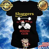 Sluggers Beer Pub Gym And Boxing Club Skull Shirt Ladies tee