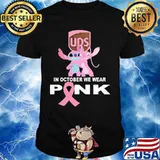 Stitch and girlfriend ups in october we wear pink breast cancer awareness shirt