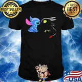 Stitch and toothless cartoon shirt