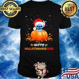 Stitch happy haloo thanks mas Halloween Christmas shirt