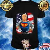Super Trump Shirt Trump 45 Superhero Mens American Flag Shirt