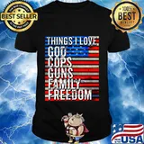 Things i love god cops guns family freedom american flag election shirt