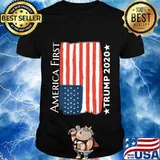 Trump 2020 America First American flag T-Shirt