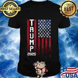 Trump 2020 American Flag Veteran Stars and Stripes Shirt