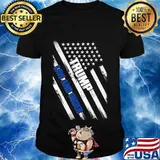 Trump law and order shirt. Trump Thin Blue Line US Flag Tee T-Shirt
