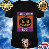 Ugly Halloween Pumpkin Boo JackOLantern Scary Face Funny T-Shirt