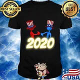 US Presidential Election Red Blue Stick People Uncle Sam Hat T-Shirt